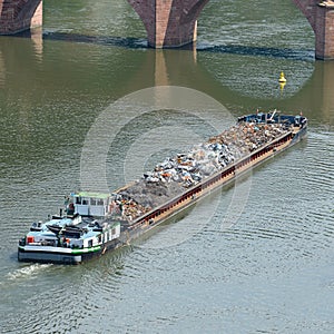 Barge transports waste