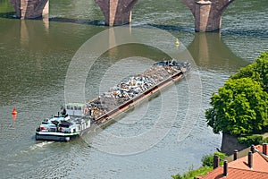 Barge transports waste