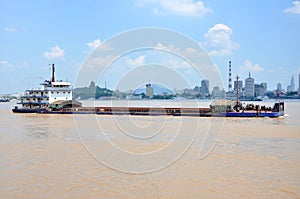 Barge on Yangtze River, Nanjing, China