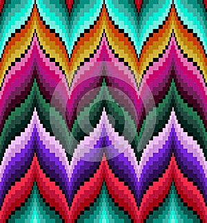 Bargello seamless pattern. Multicolor traditional italian embroidery imitation