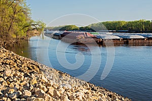 Barges fill river at pigs eye island