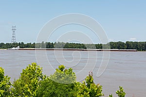 Barges on the Mississippi River;