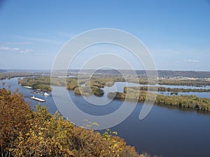 Barges on Upper Mississippi