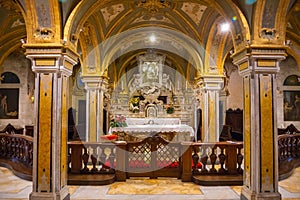 Bari, Italy - 5.05.2018: Interior of Church of San Marko dei Veneziane in old town Bari, Italy