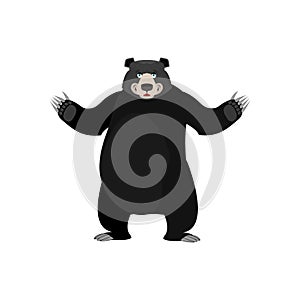 Baribal Happy Emoji. American Black Bear merryl emotion isolated