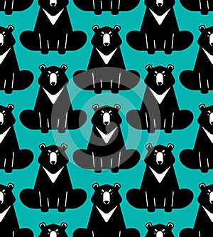 Baribal pattern seamless. American Bear background. Wild predator of USA. Vector Ornament