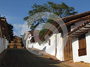 Barichara street with church photo