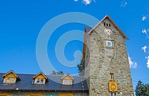 BARILOCHE, ARGENTINA - march 24, 2018:Civic Centre, Centro Civico and main square in downtown Bariloche City San Carlos