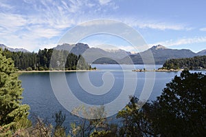 Bariloche, Argentina.Victoria Island view of the Anchorena Bay, Lake Nahuel Huapi