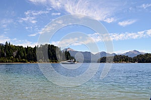 Bariloche, Argentina.Victoria Island view of the Anchorena Bay, Lake Nahuel Huapi