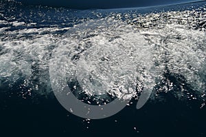 Bariloche, Argentina. Waves left by a boat on Lake Nahuel Huapi