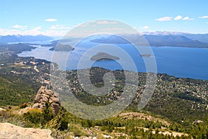 Bariloche city viewed from the top