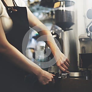 Barista Cafe Making Coffee Preparation Service Concept