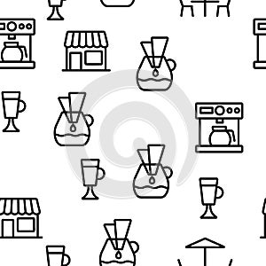 Barista Equipment Seamless Pattern Vector