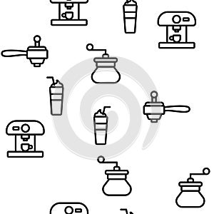 Barista Equipment Seamless Pattern Vector