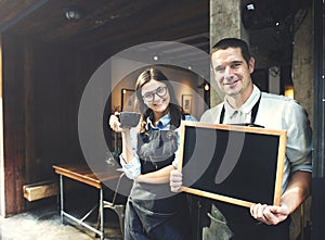 Barista Staff Working Coffee Shop Concept