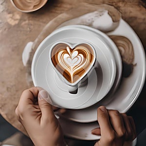 A baristas hands skillfully pouring latte art in the shape of a heart on a cappuccino4