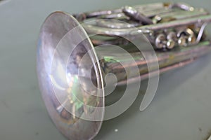 Baritone instrument Marching machine is made of beautiful silver plated brass.