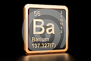 Barium Ba chemical element. 3D rendering
