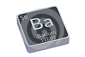 Barium Ba chemical element of periodic table isolated on white background