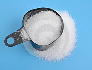 Barium hydroxide on blue background photo