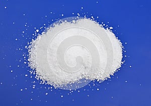 Barium hydroxide on blue background