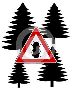 Bark-beetle attention sign