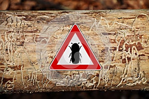 Bark-beetle attention sign