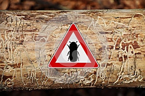 Bark-beetle attention sign photo