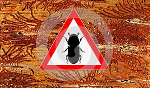 Bark beetle attention sign