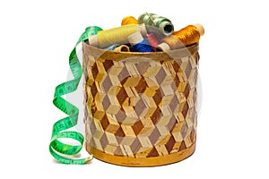 Bark box with multi-colored threads