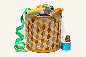 Bark box with multi-colored threads