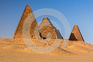 Barkal pyramids in the desert near Karima town, Sud photo