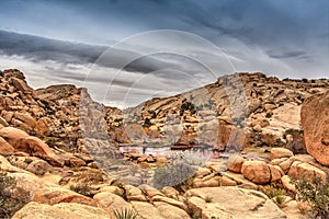 Barker Dam Under Stormy Clouds