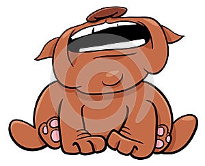 Barking or howling bulldog cartoon character