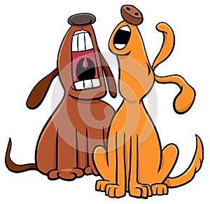 Barking or howling dogs cartoon characters