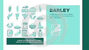 barley grain wheat landing header vector