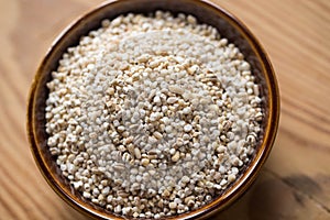 Barley groats in bowl