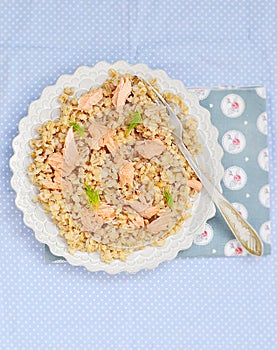 Barley groats in a plate