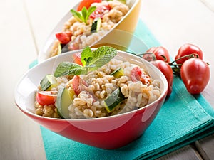 Barley risotto with zucchinis