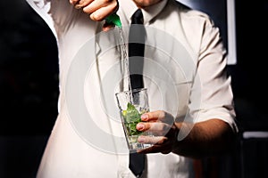 Barman and drink photo