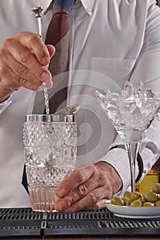 Barman preparing cocktail