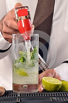 Barman preparing cocktail