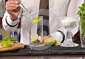 Barman preparing cocktail