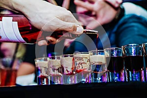 Barman preparing cocktails at the club