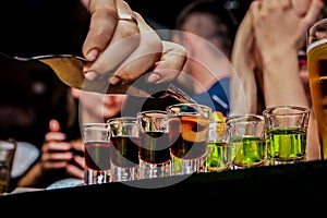 Barman preparing cocktails at the club