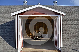 Barn built into a hill allows hay loft drive in