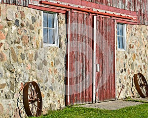 Barn Doors with Wagon Wheels