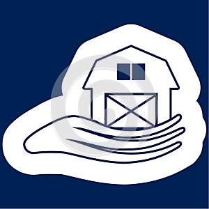 Barn & farm building icon, Farm House vector logo