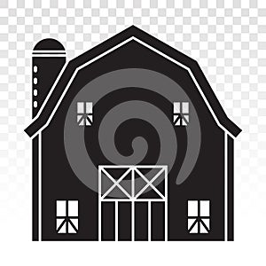 Barn or farm house with pole barns flat icon for apps or websites